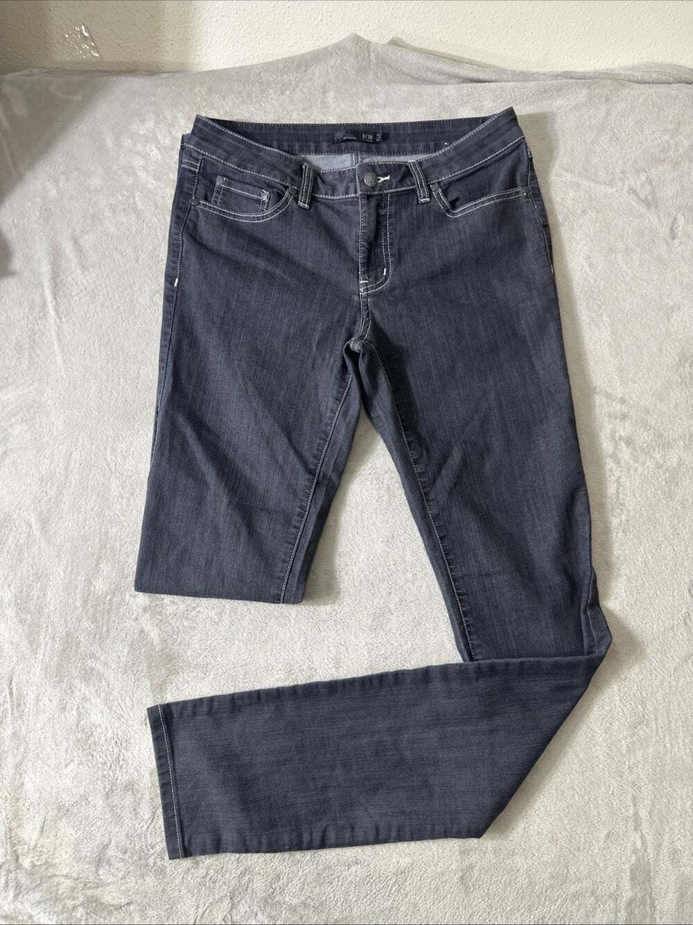 Prana Women’s Stretch Denim Jeans Gray Size 8/29 Tall Straight Leg